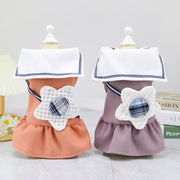 solid-color-big-flower-lapel-dog-skirt