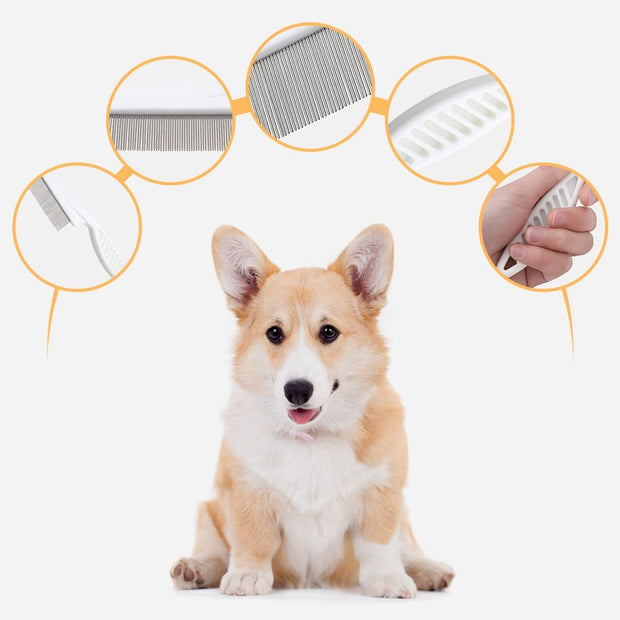 Grooming Comb Kit For Small Dogs Puppies  Pet Brush Fine-Tooth